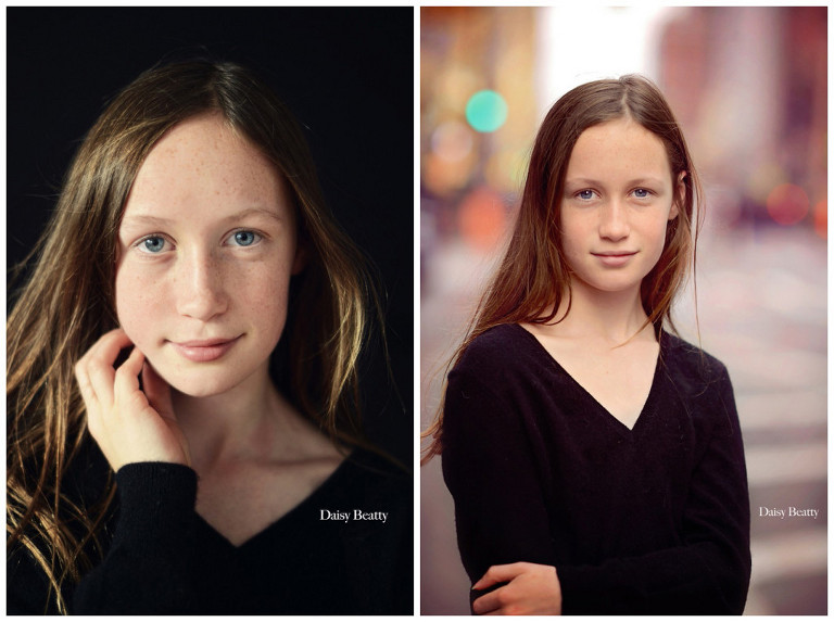 headshots of a young girl in nyc by daisy beatty photography